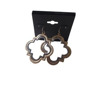 Matte Gold and Silver Ogee Dangle Fashion Earrings